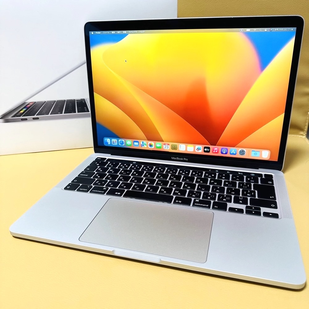 美品 Apple Macbook Pro 13 2020 シルバー Intel i7 2.3GHz/メモリ32 GB/ストレージ 1TB SSD/Ventura + Windows 11Pro