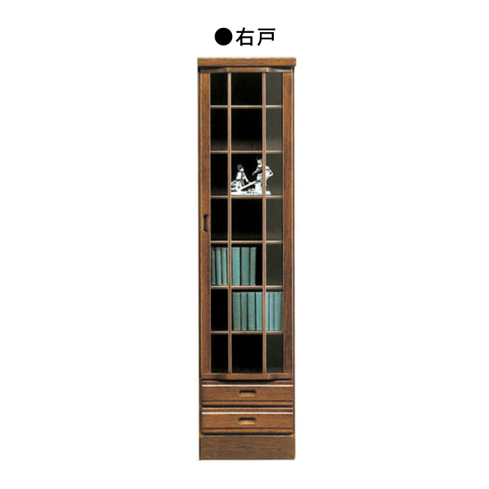  bookcase glass door attaching bookshelf width 45cm final product living storage wooden Japanese style modern slim right 