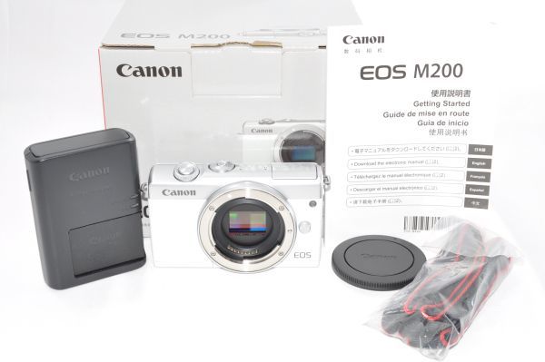 保証書付】 ☆Canon キャノン EOS M200 ボディ ホワイト☆元箱付き