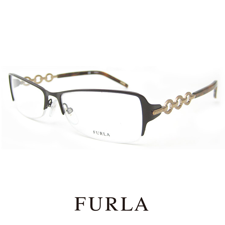 新品 フルラ メガネ FURLA 眼鏡 vu4215 8AB ナイロール ハーフリム モデル レディース 女性用