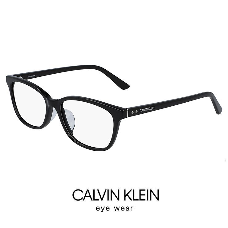 新品 カルバンクライン メガネ ck19554a-001 calvin klein 眼鏡 メンズ レディース ウェリントン型 アジアンフィット 黒ぶち