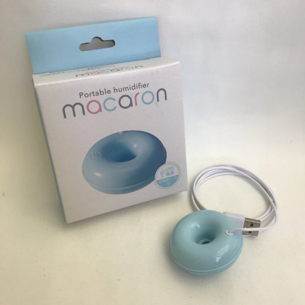 ThreeUP スリーアップ ポータブル加湿器 macaron (マカロン) PB-T1951 BL ブルー USB電源 携帯用ケース付 2019年製 88 00035_画像1