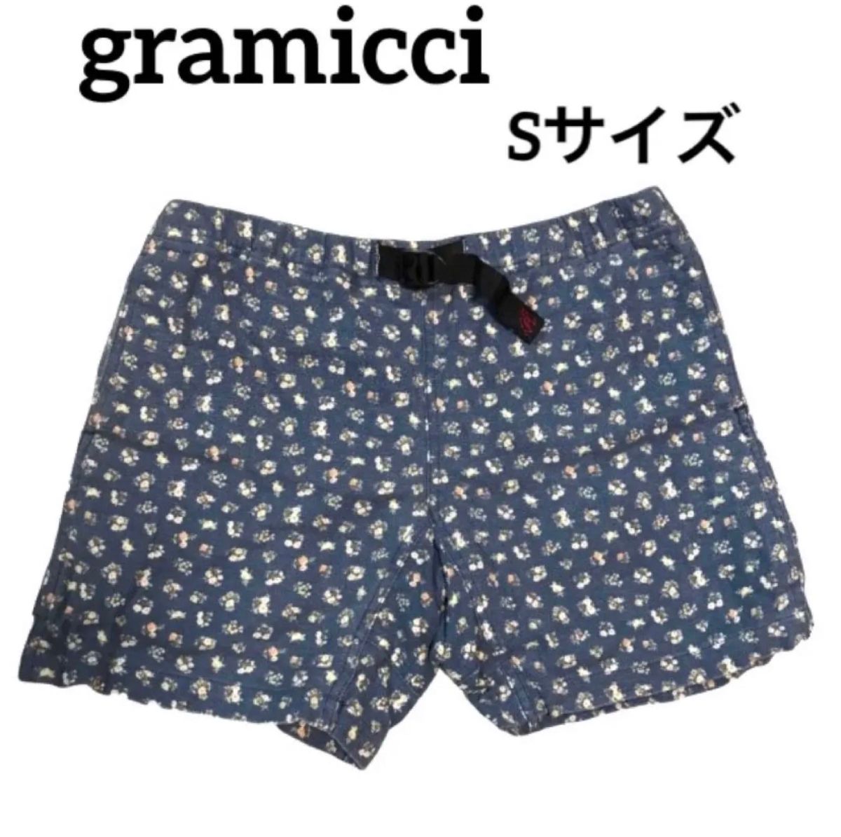 gramicci  グラミチ　ショートパンツ　花柄　ブルー　Sサイズ　