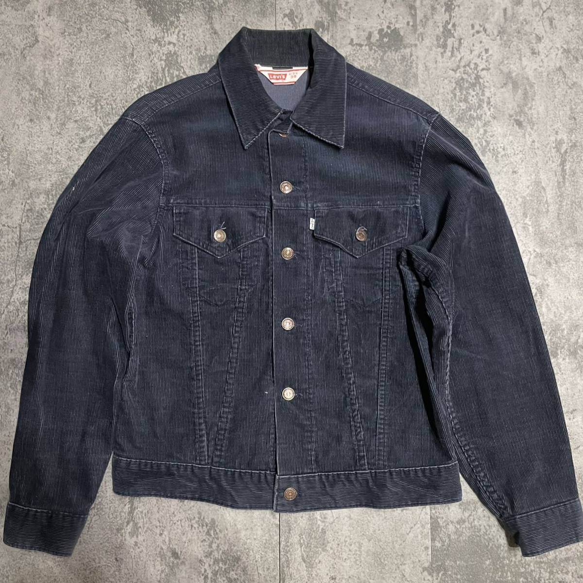 38サイズ 極上品 ネイビー 紺 70s ビンテージUSA製 Levi's 70505 コーデュロイJKT Gジャン