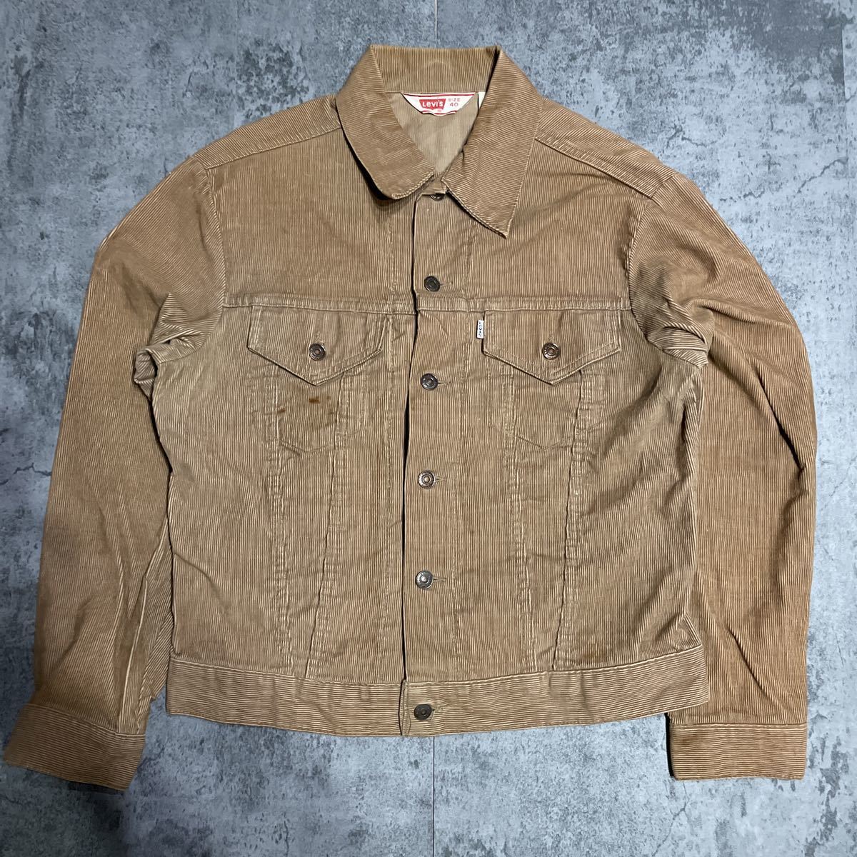 70s USA製 Levis 70505 コーデュロイジャケット 40 イエロー-