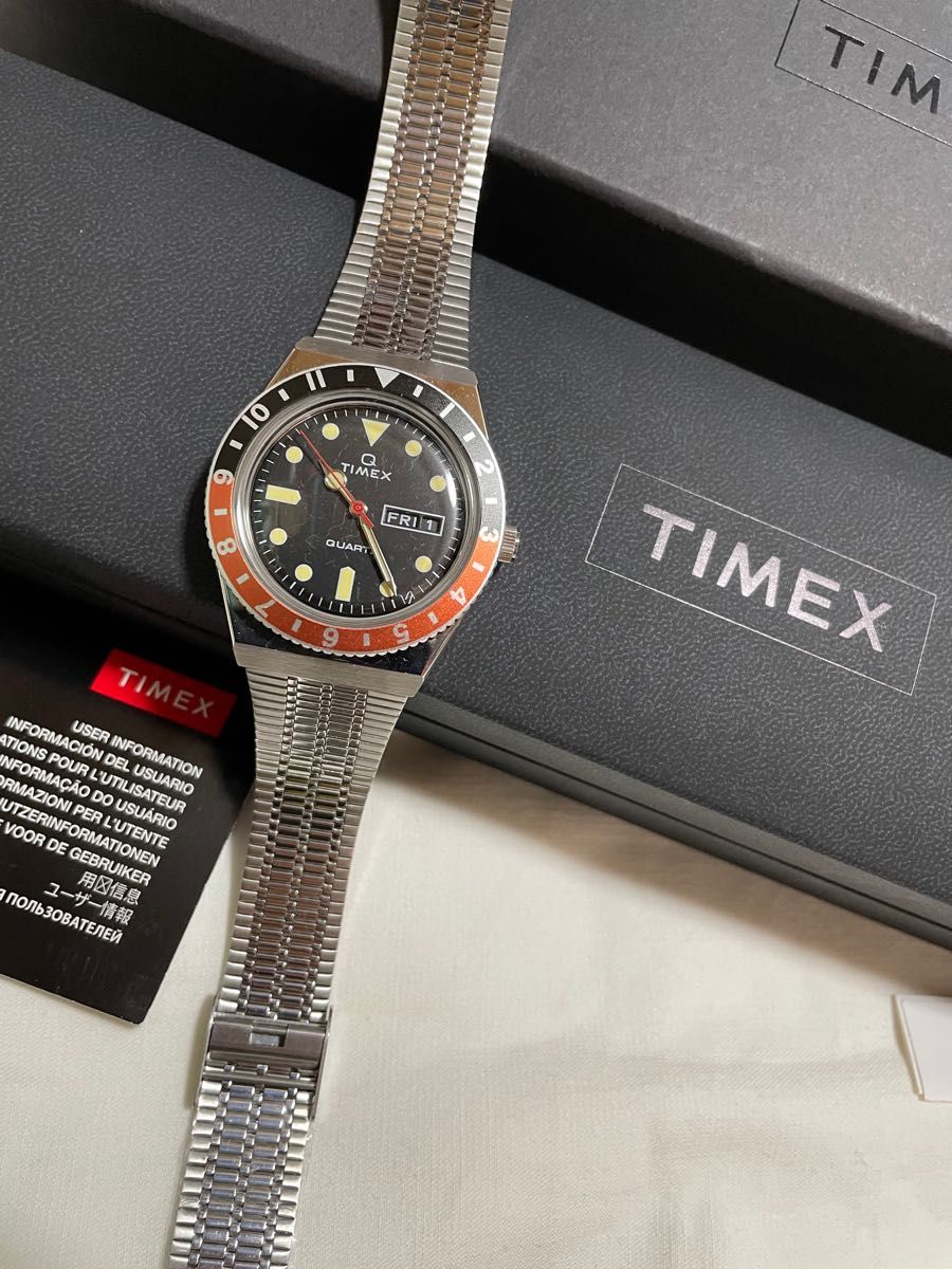 Q TIMEX M79 ブラック×レッド　箱、説明書　タイメックス　ペプシダイヤル　サブマリーナ　GMT ロレックス　ROLEX 