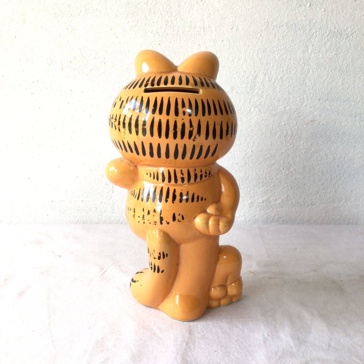 ガーフィールド　GARFIELD 1978.1981 貯金箱 陶器 昭和レトロ レトロ　体長約19cm_画像5