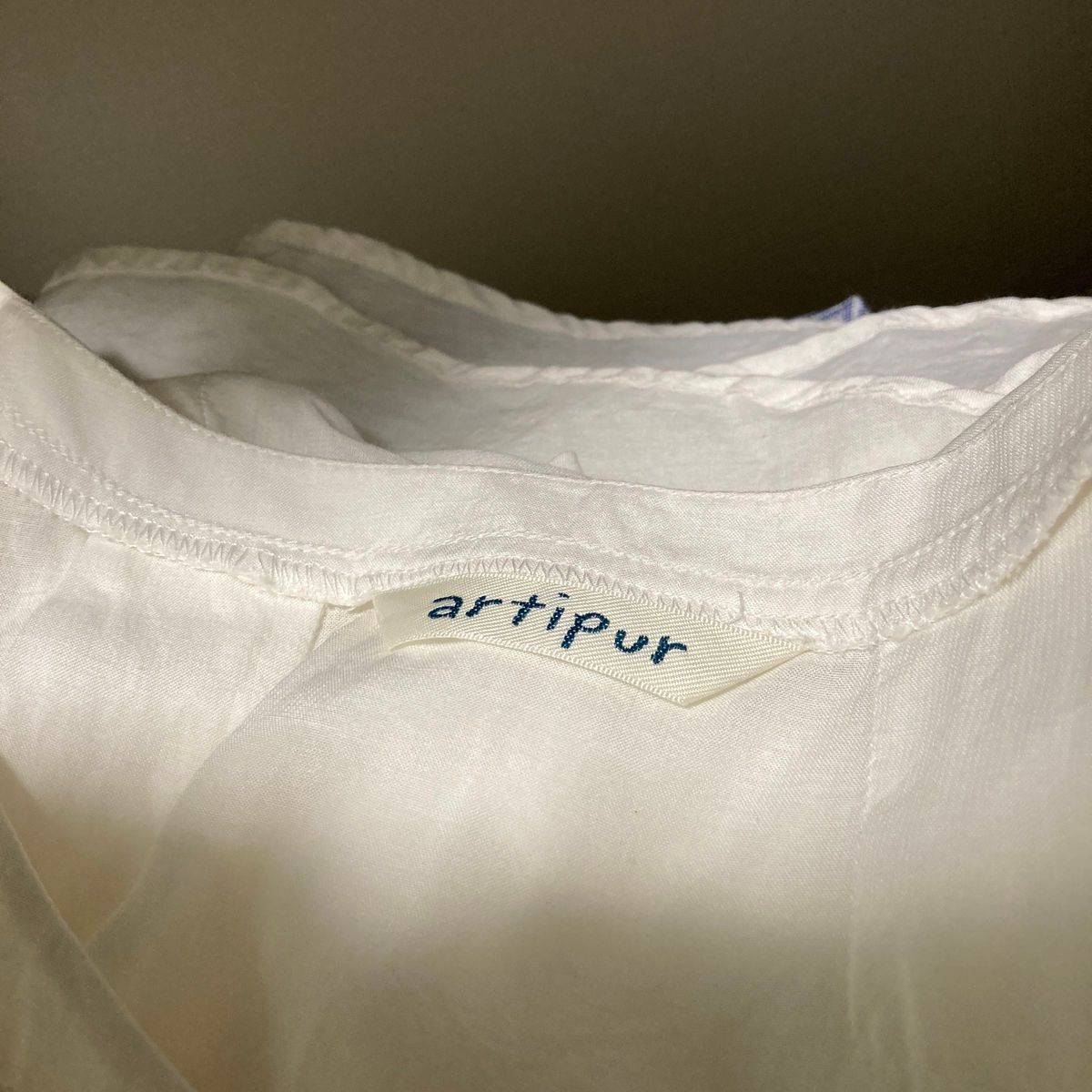 アルティプール　artipur シャツ　半袖　ブラウス　チュニック　ホワイト　オフホワイト　