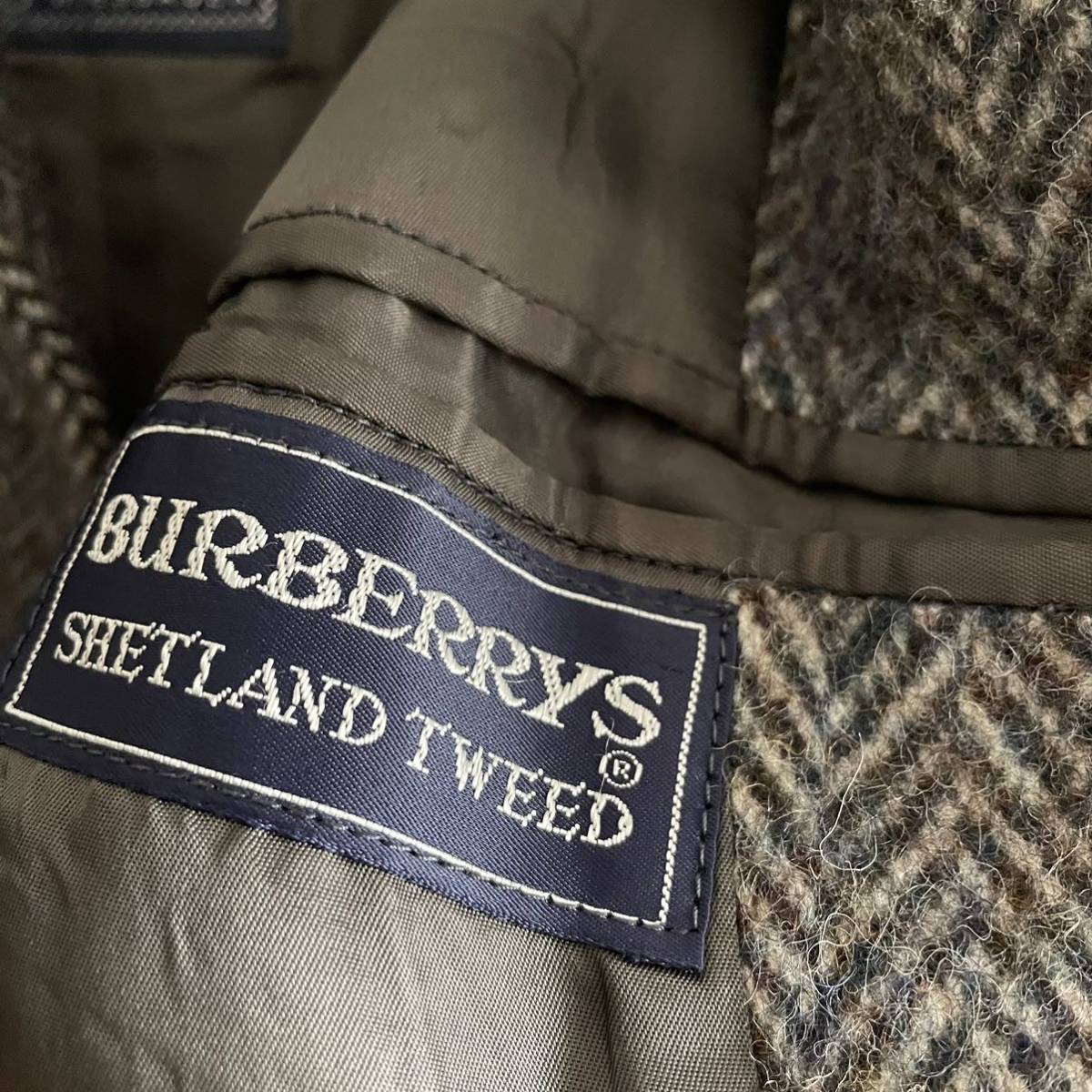【一枚袖 同様】Burberry ロングコート サドルショルダー イングランド製 別注品 ツイード バーバリー