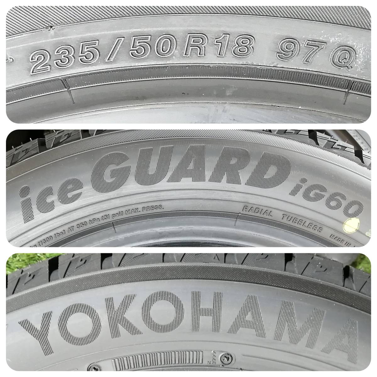235/50R18 97Q Yokohama iceGUARD iG60 新品 スタッドレスタイヤ 4本セット 2021年製 送料無料 235/50/18 ヨコハマ_画像3