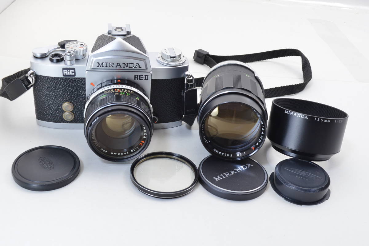 【ecoま】MIRANDA RE II 50mm F1.8/135mm F2.8 レンズセット フィルムカメラ