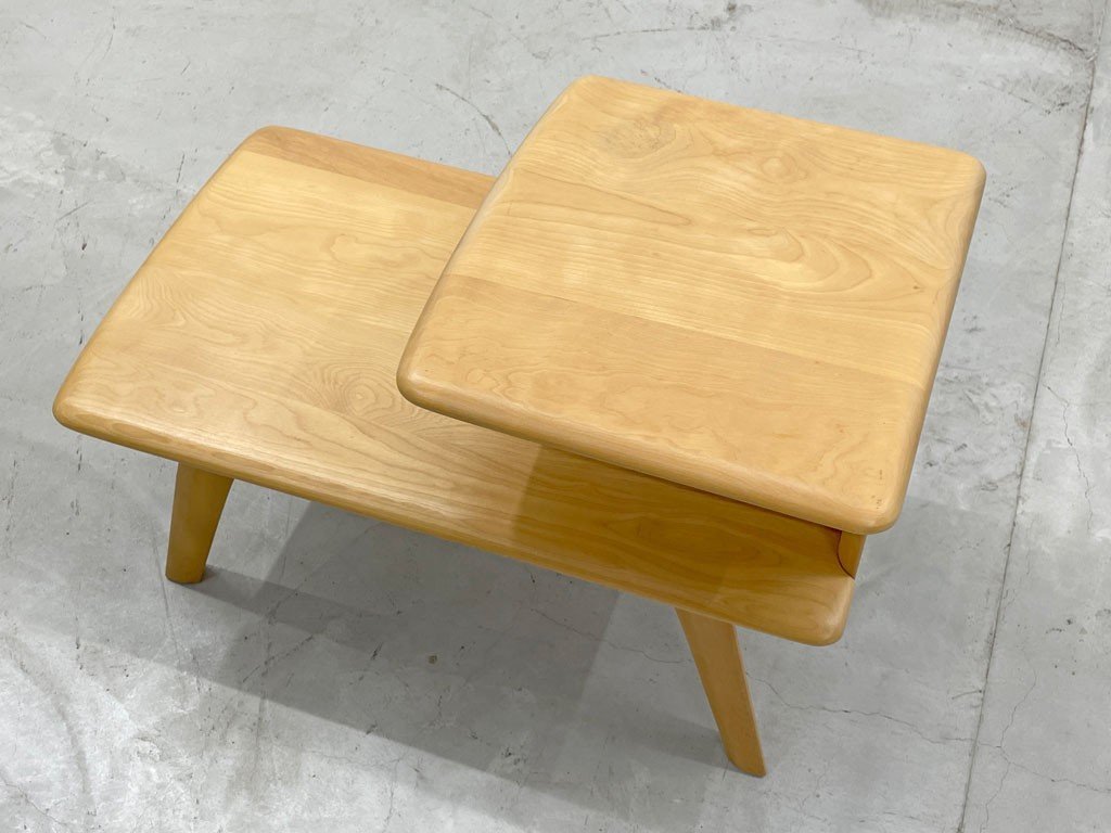 〓ヘイウッド Heywood wakefield ステップエンドテーブル STEP TABLE メープル材 サイドテーブル USビンテージ ミッドセンチュリー_画像3