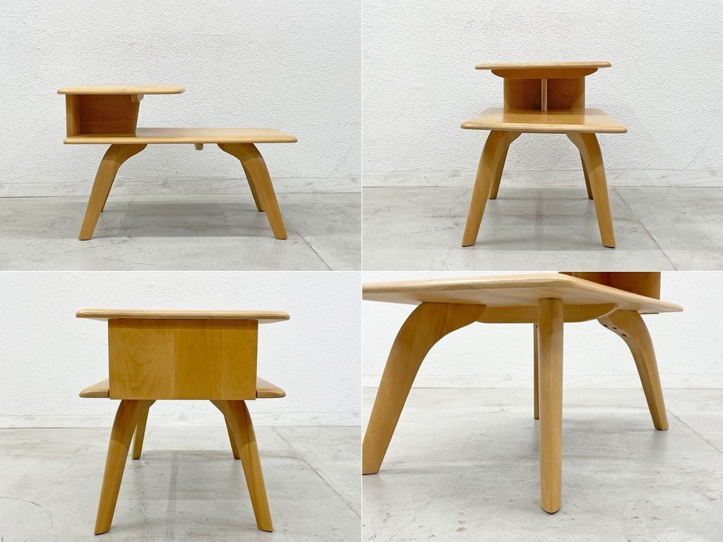 〓ヘイウッド Heywood wakefield ステップエンドテーブル STEP TABLE メープル材 サイドテーブル USビンテージ ミッドセンチュリー_画像4