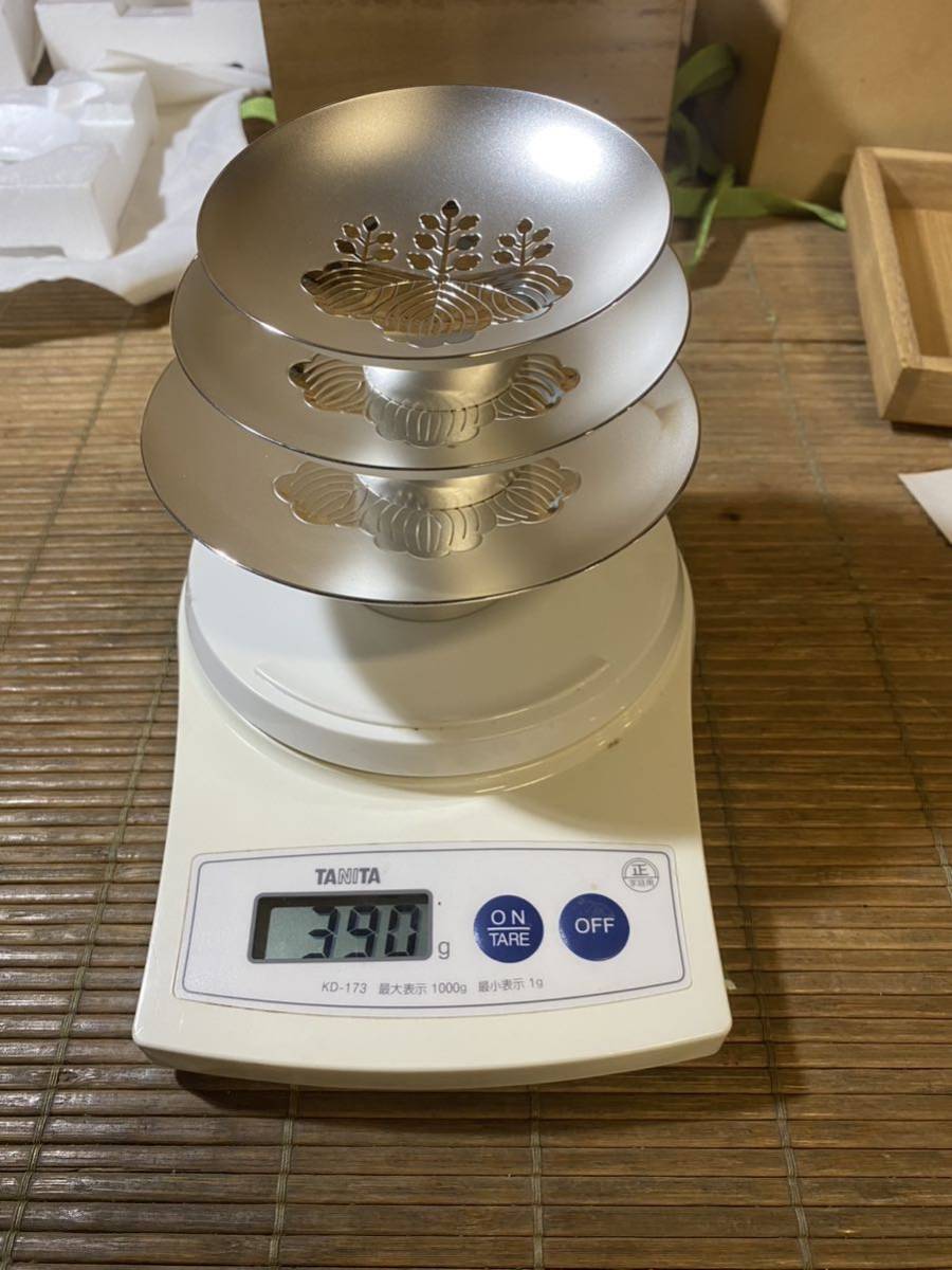 銀杯造幣局刻印総重量約390g 純銀内閣総理大臣桐箱付きsilver 1000