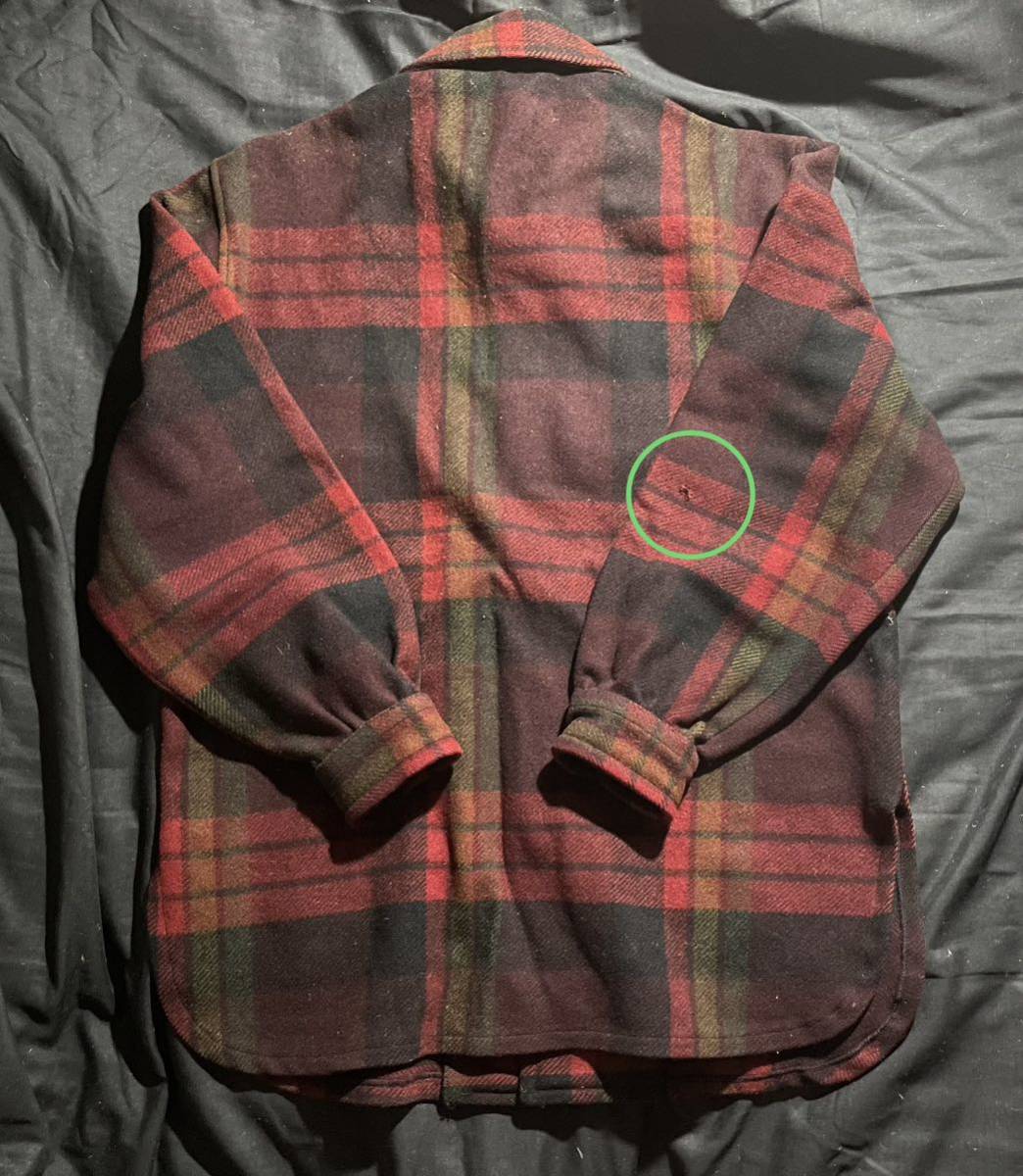 レア 70s ペンドルトン チェック ヘビーネルシャツ M 赤 CPOジャケット PENDLETON red CPOシャツジャケット 涙TALON  70's ビンテージ 希少