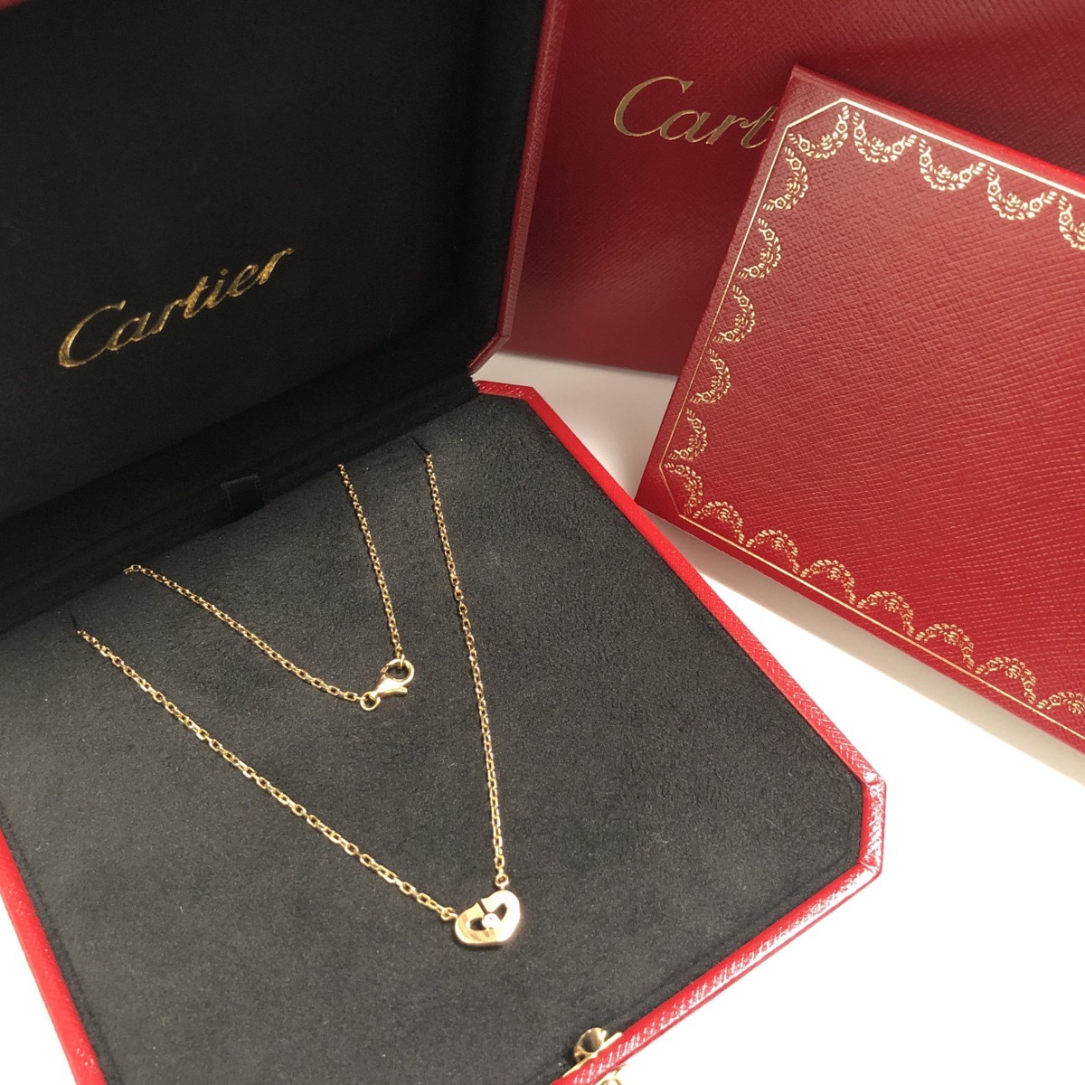 驚きの価格 Cartier カルティエ ハートネックレス Cハート K18 ピンク