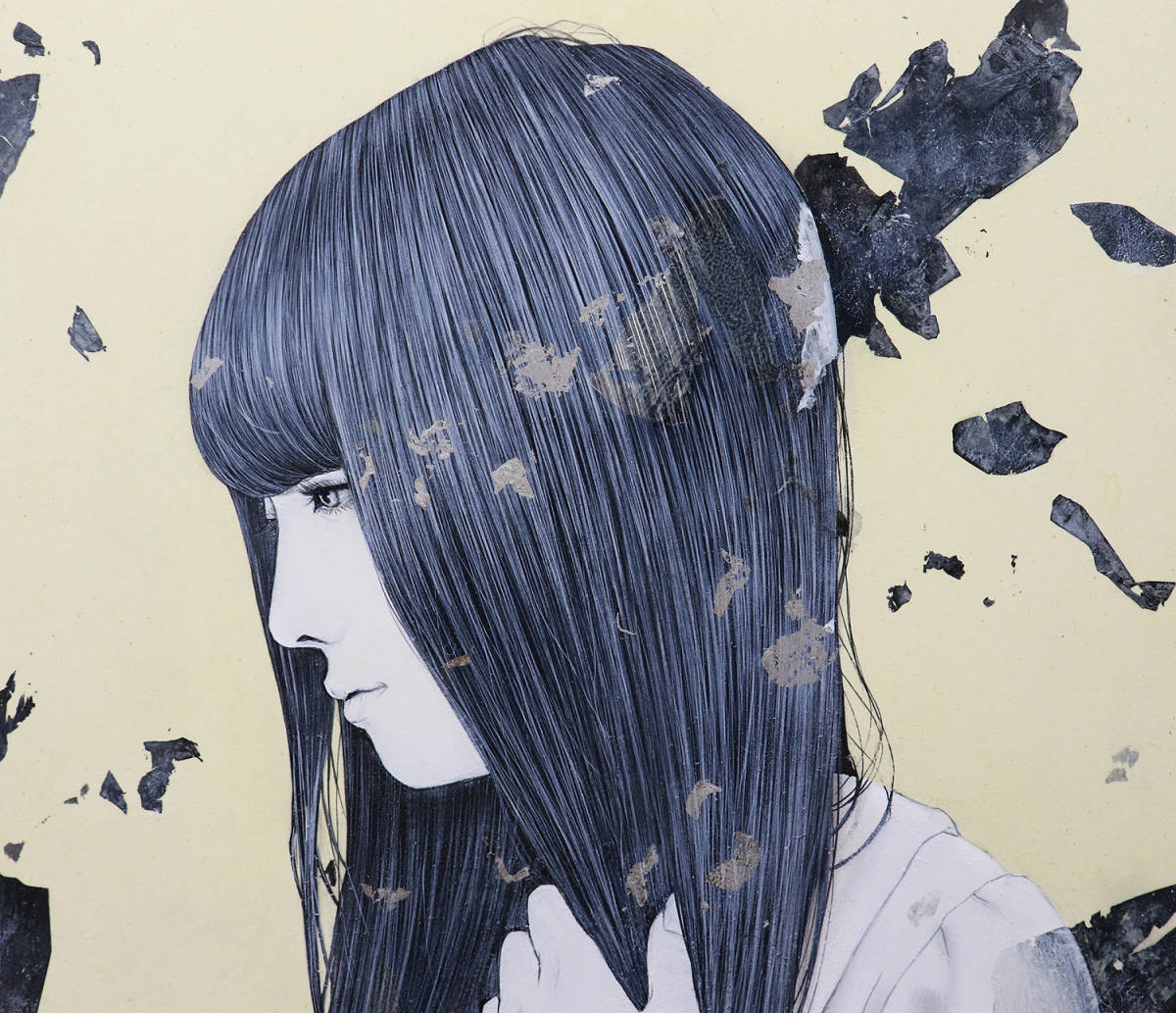川島優「EROSION」2024年 岩絵具 真作 額装付き 美少女 現代アート 半額】 岩絵具 川島優「EROSION」2024年 真作 現代 美少女 額装