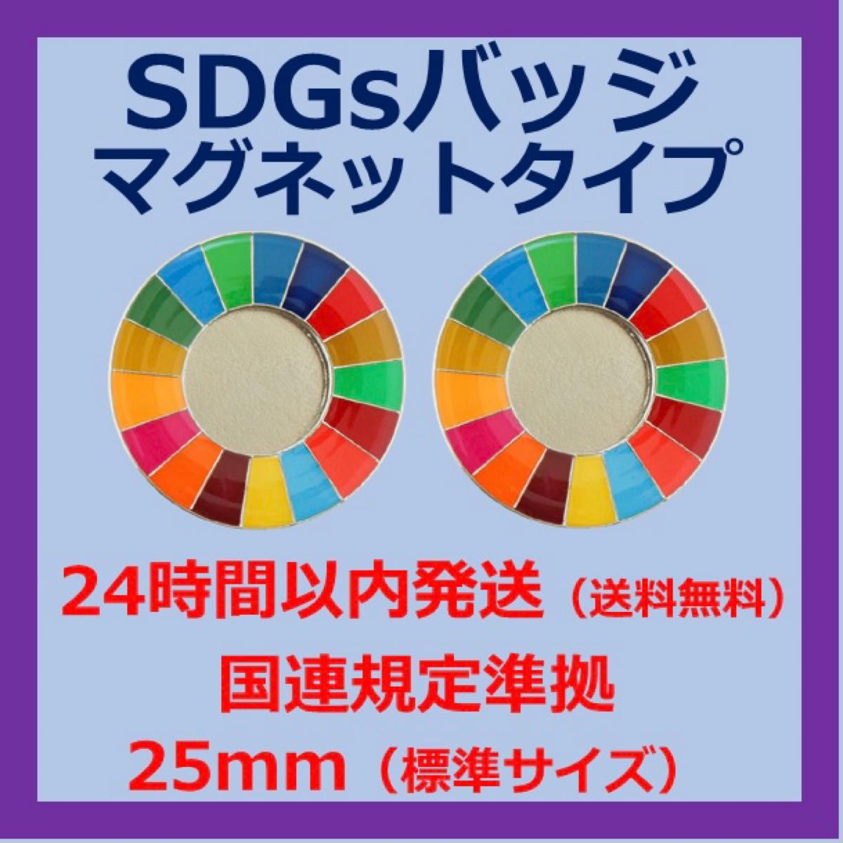 SDGsカラーホイールバッジ　マグネットタイプ　2個セット