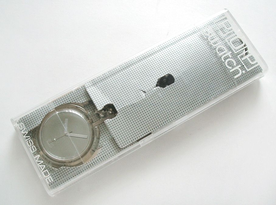 ★超入手困難品★激レア品★1996年販売のビンテージ POP SWATCH★See U★電池交換済み動作中★収納ケース裏側に亀裂あり_画像2