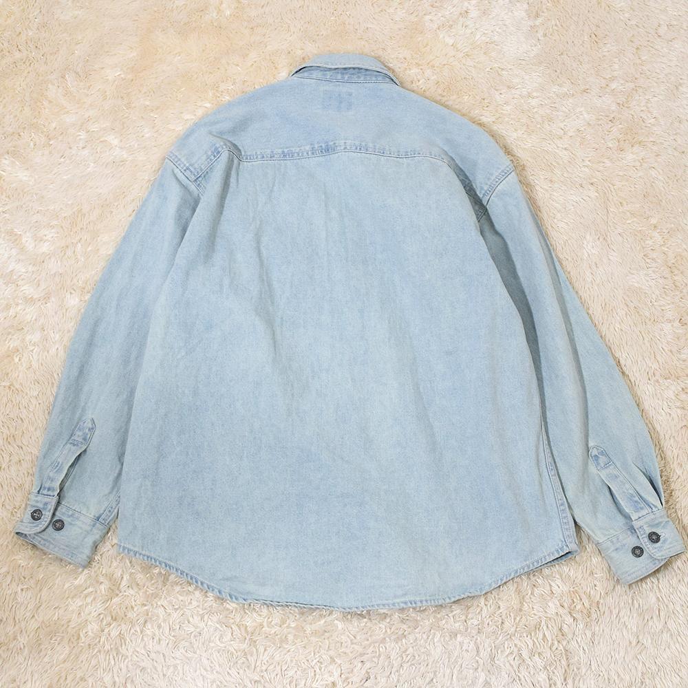 90s OLD GAP BLUE JEANS メタル釦 ビンテージ オールド デニムシャツ ワークシャツ XL 古着 レディース_画像7