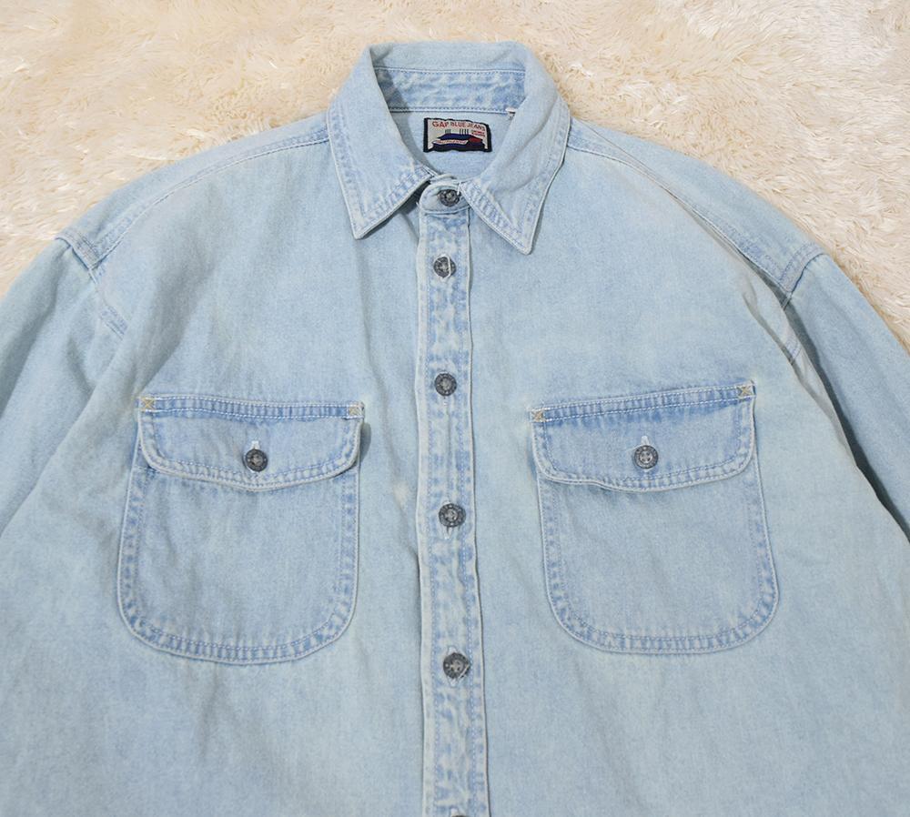 90s OLD GAP BLUE JEANS メタル釦 ビンテージ オールド デニムシャツ ワークシャツ XL 古着 レディース_画像5