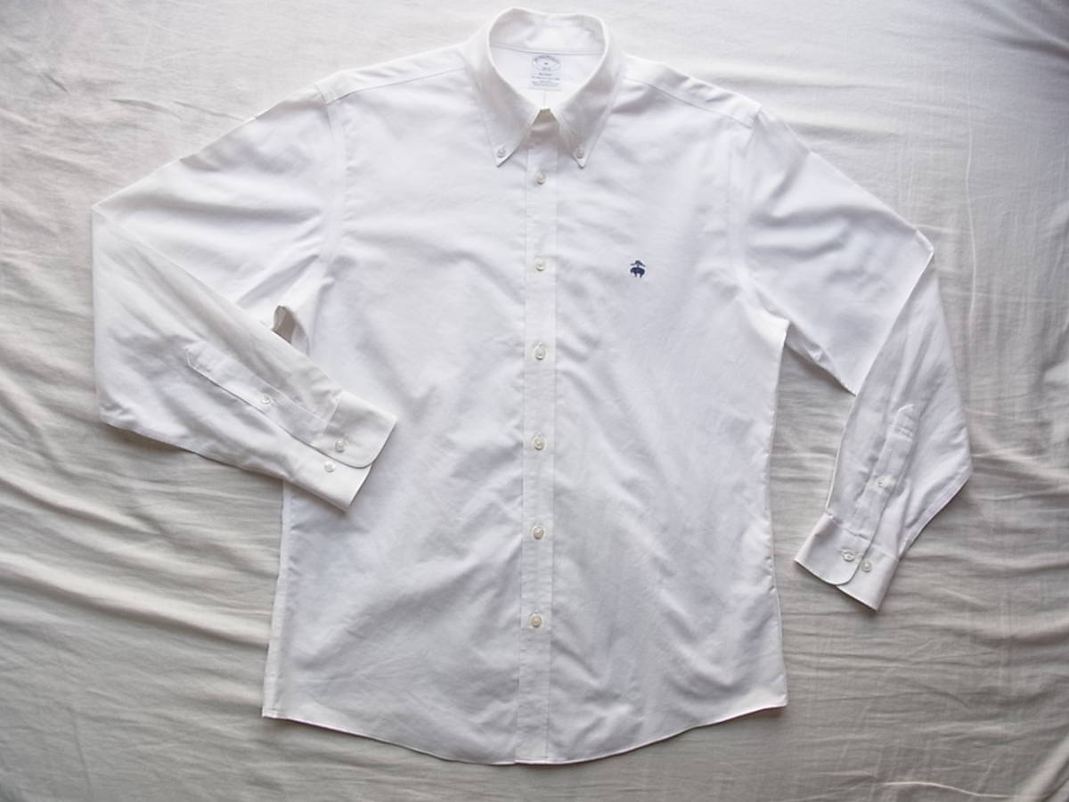BROOKS BROTHERS ブルックスブラザーズ 　スーピマコットンオックス素材　ボタンダウンシャツ　サイズ M ホワイト