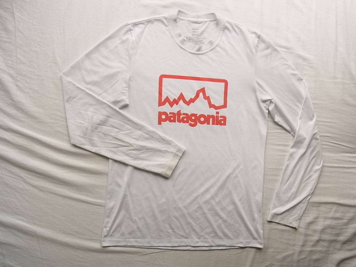 patagonia 　パタゴニア　ポリエステル100%　ロゴプリントTシャツ　サイズ S 　 ホワイト_画像1