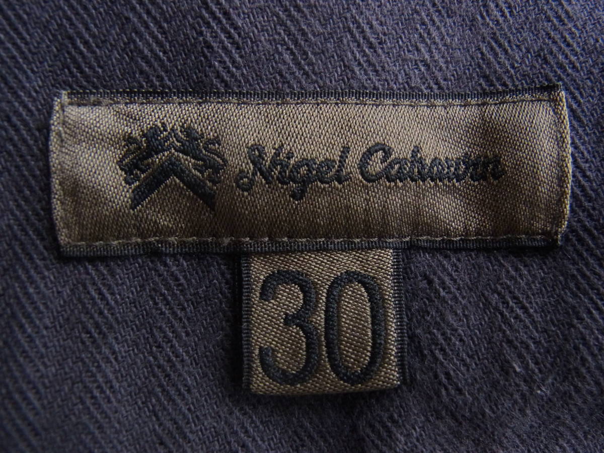 NIGEL CABOURN  ナイジェル ケーボン  ヘリンボン織柄 ミリタリー テーパードシルエットパンツ サイズ 30 日本製 グレー系の画像5