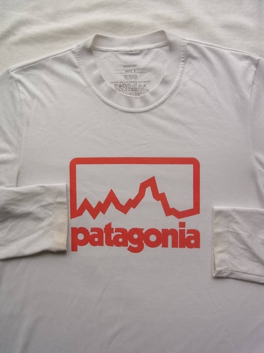patagonia 　パタゴニア　ポリエステル100%　ロゴプリントTシャツ　サイズ S 　 ホワイト_画像2