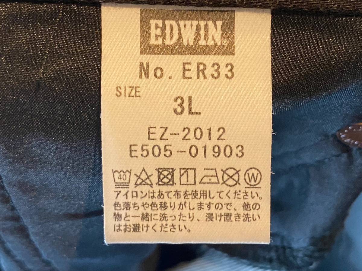 A/ superior article EDWIN JERSEYS Edwin E505-01903 Denim cotton pants SIZE:3L / black / stretch material / men's / large size **