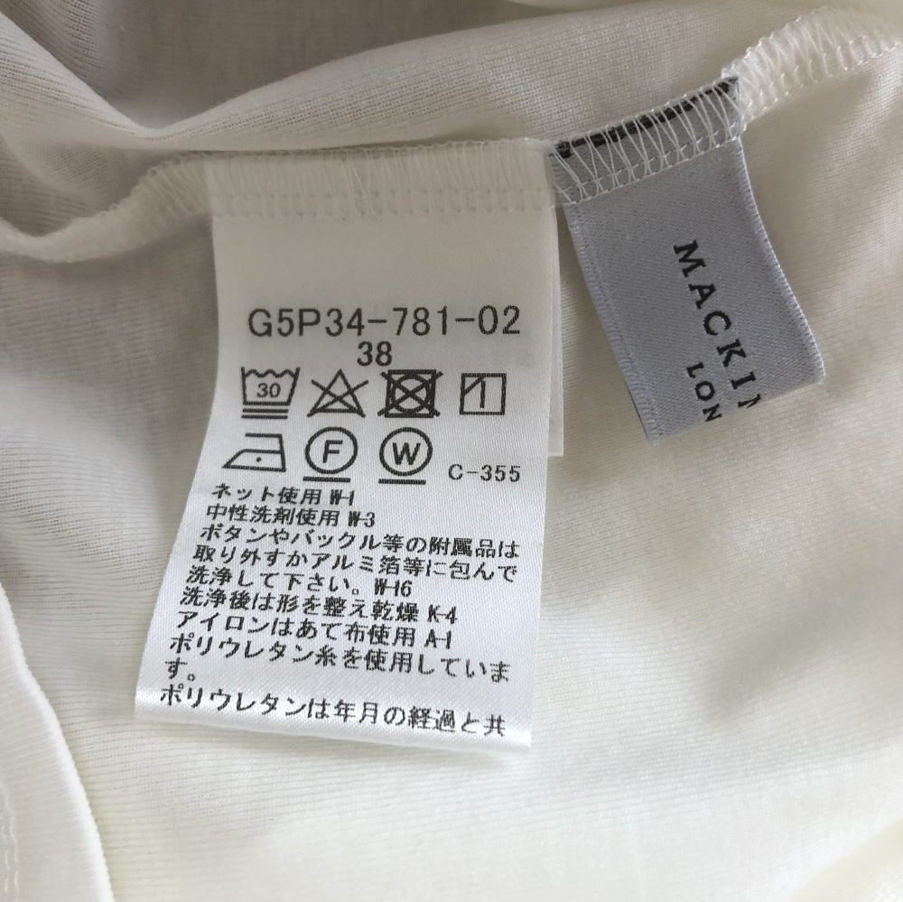 マッキントッシュロンドン 高級 Tシャツ 半袖 スパンコール付き ホワイト 38号 9号 M 40代 50代_画像5