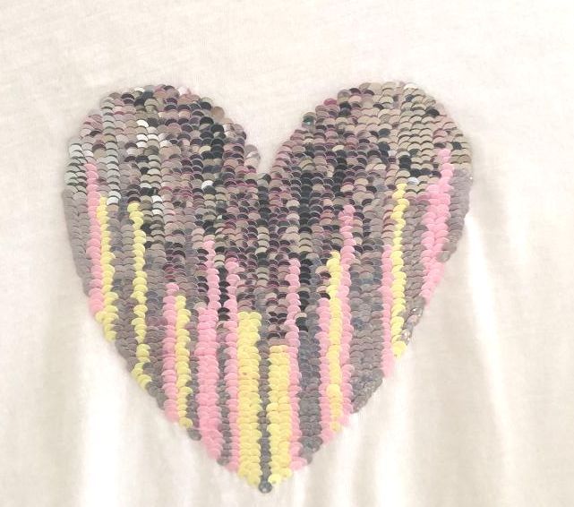 H&M Heart двусторонний украшен блестками футболка длинный рукав 140