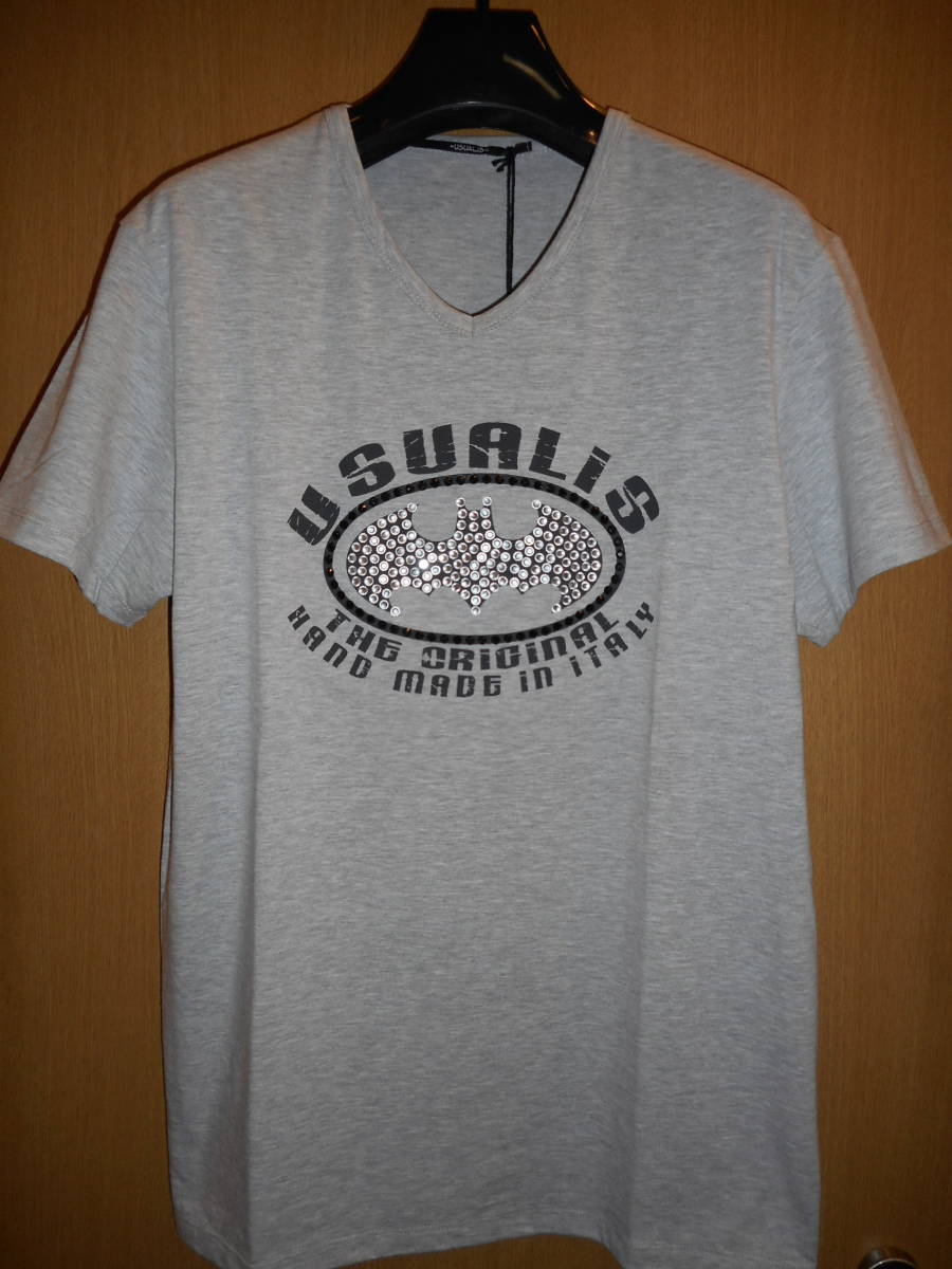 バットマン Tシャツ/お買い得/激安/70％OFF　ウザリス（USUALIS）made in ITALY　V首　色： グレー　サイズ：54_画像1