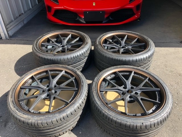 　ハイパーフォージド　LC5　フェラーリ458　488　F8.5J×20　R１０.5J×20　ホイール×　BSポテンザ　F245/35R20　R295/35R20　タイヤ_画像1