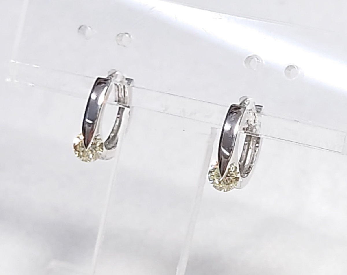 話題の行列 １点留！ ダイヤモンド 0.30ct Pt ピアス（137621