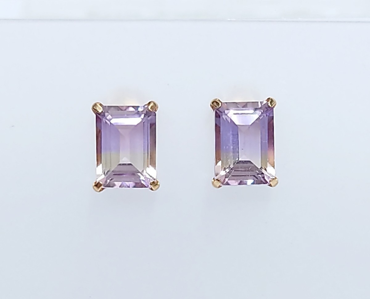 バイカラー！　アメトリン　1.80ct K18 ピアス（139737）_画像3