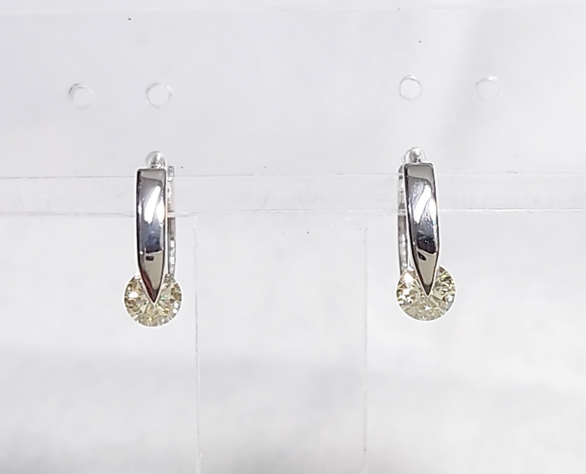 限定特価】 1点留! ダイヤモンド 0.30ct Pt ピアス(137621
