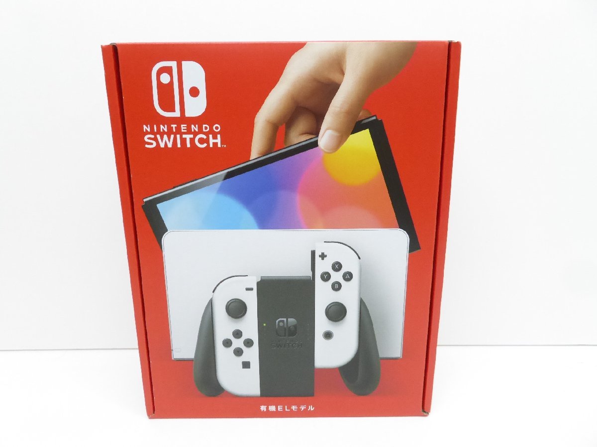 未使用品 Nintendo Switch 有機ELモデル Joy-Con(L)/(R) ホワイト ゲーム機 △WE939