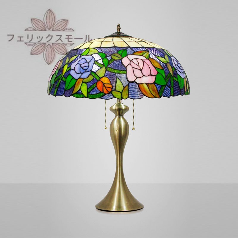 高級家具】新品・ティファニーステンドグラスランプ テーブルライト