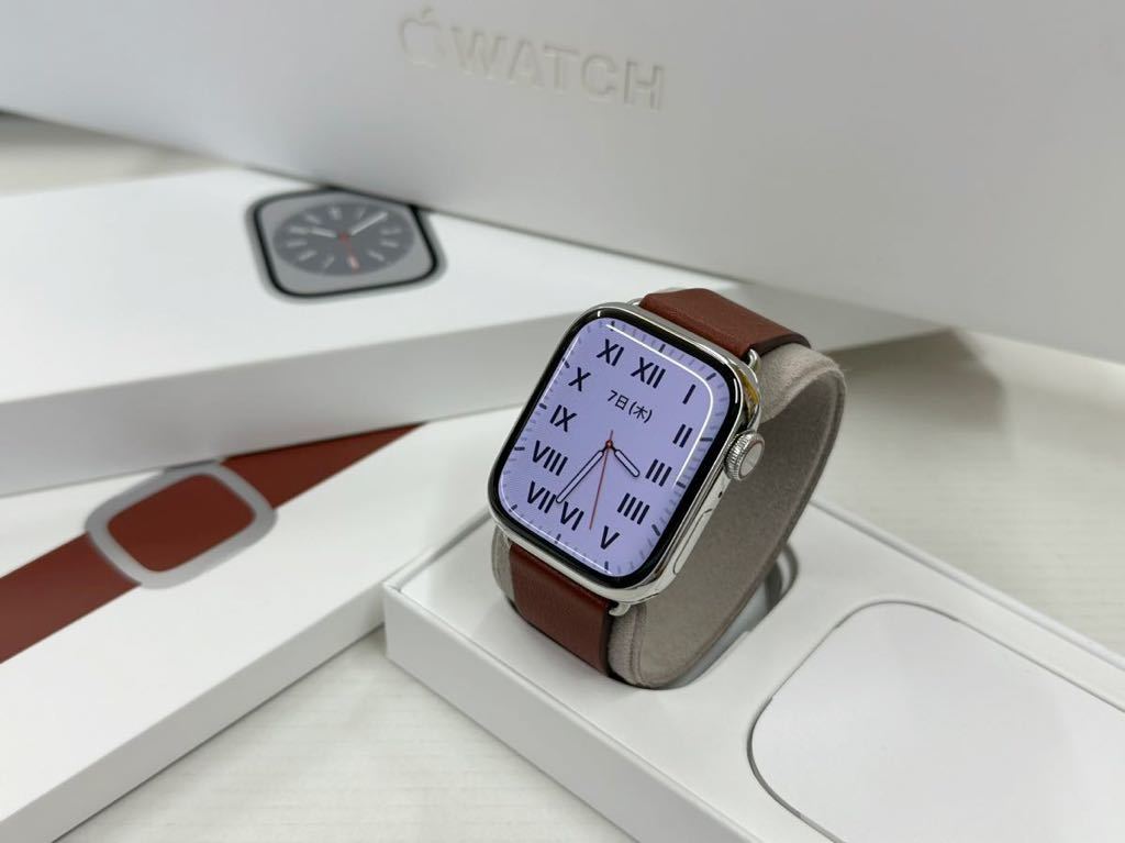 即決 ケア+ 美品 Series8 バッテリー100% Apple Watch 41mm シルバー