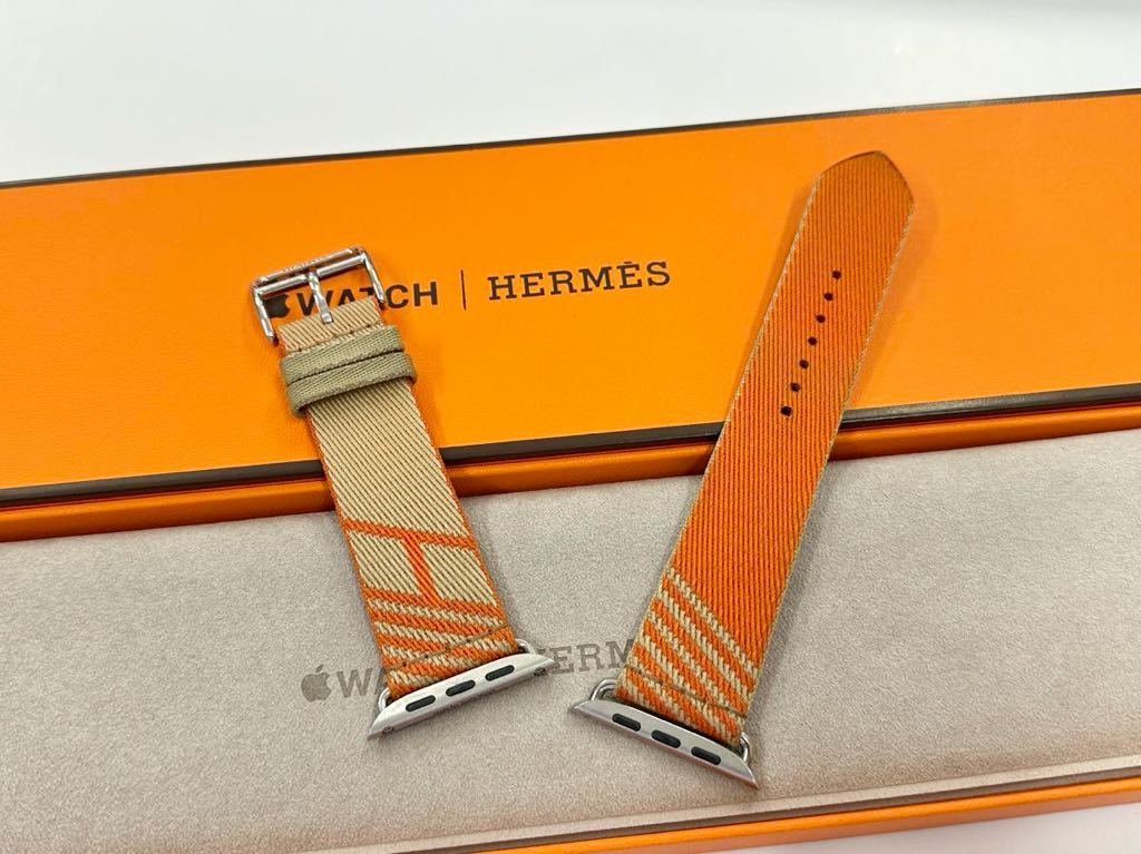 ☆美品 即決 希少 Apple Watch Hermes 45mm 44mm ジャンピング クラフト オレンジ シンプルトゥール アップルウォッチ  エルメス 003