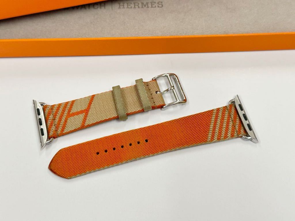 ☆美品 即決 希少 Apple Watch Hermes 45mm 44mm ジャンピング クラフト オレンジ シンプルトゥール アップルウォッチ  エルメス 003