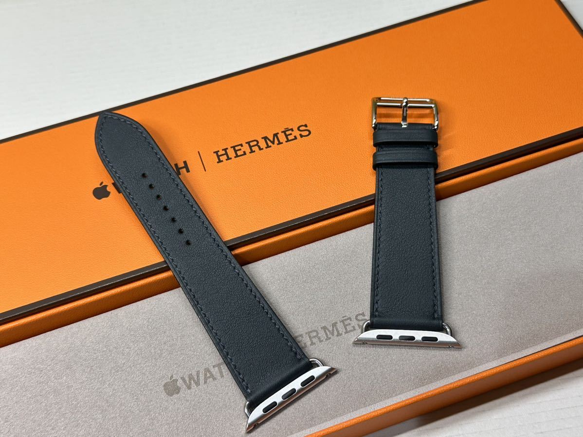 ☆即決 未使用 Apple Watch Hermes 45mm 44mm 42mm ヴェール ルソー シンプルトゥール アップルウォッチ エルメス  レザーバンド 純正 290