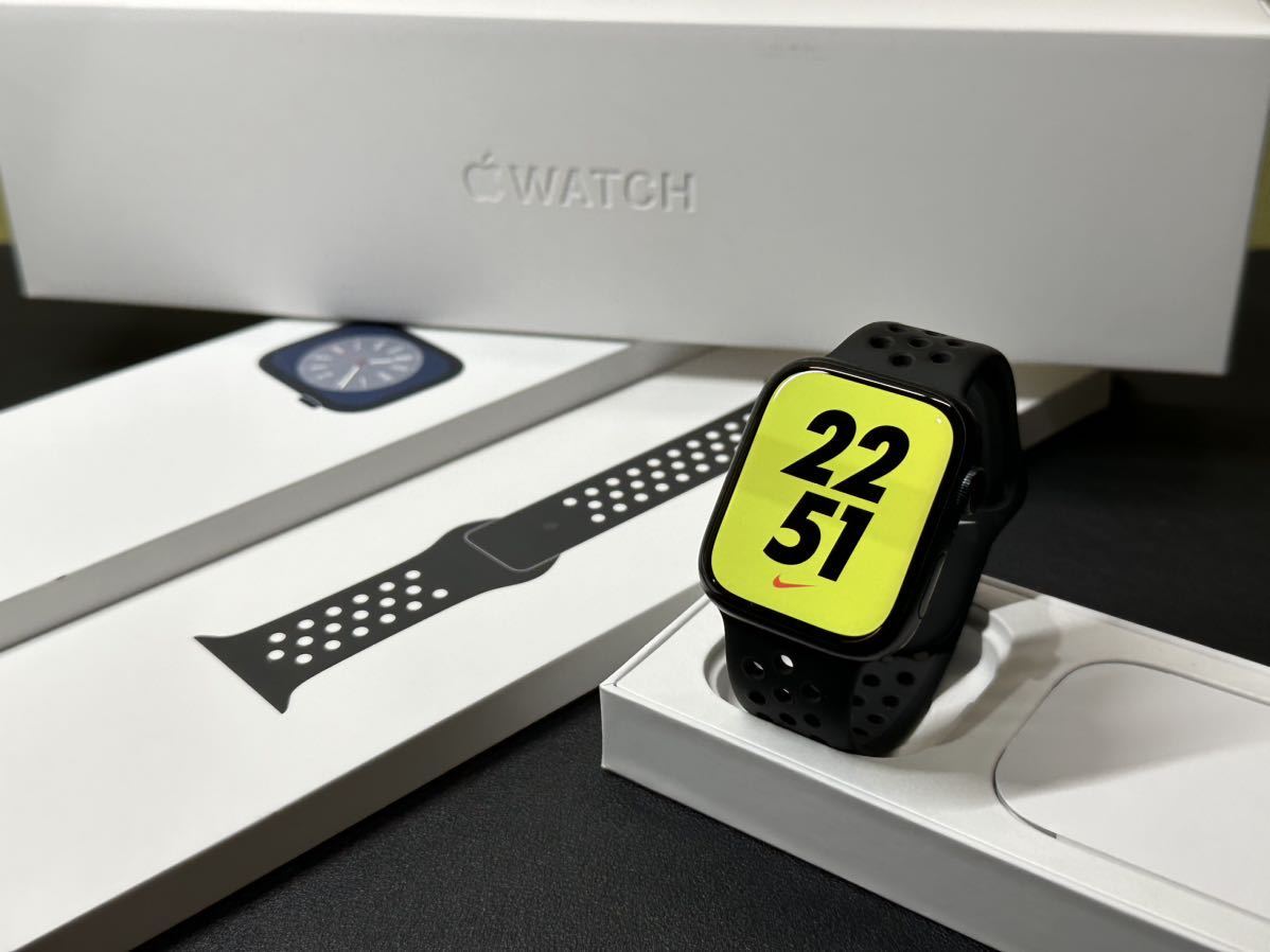 ☆即決 バッテリー100% Apple Watch series8 45mm ミッドナイトアルミニウム アップルウォッチ ナイキ GPSモデル  シリーズ8 881