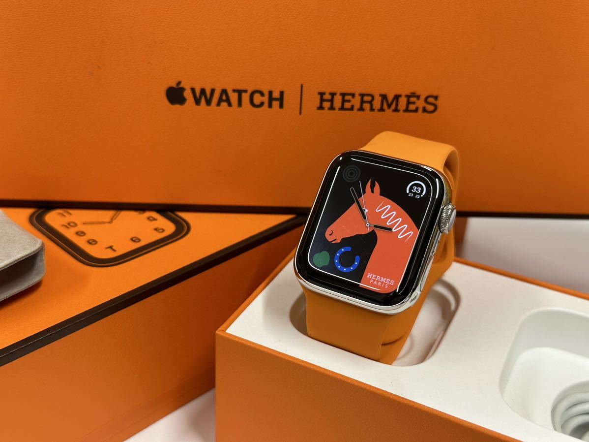 ☆即決 美品 Apple watch エルメス シリーズ5 アップルウォッチ HERMES Series5 40mm ステンレス  GPS+Cellular 903