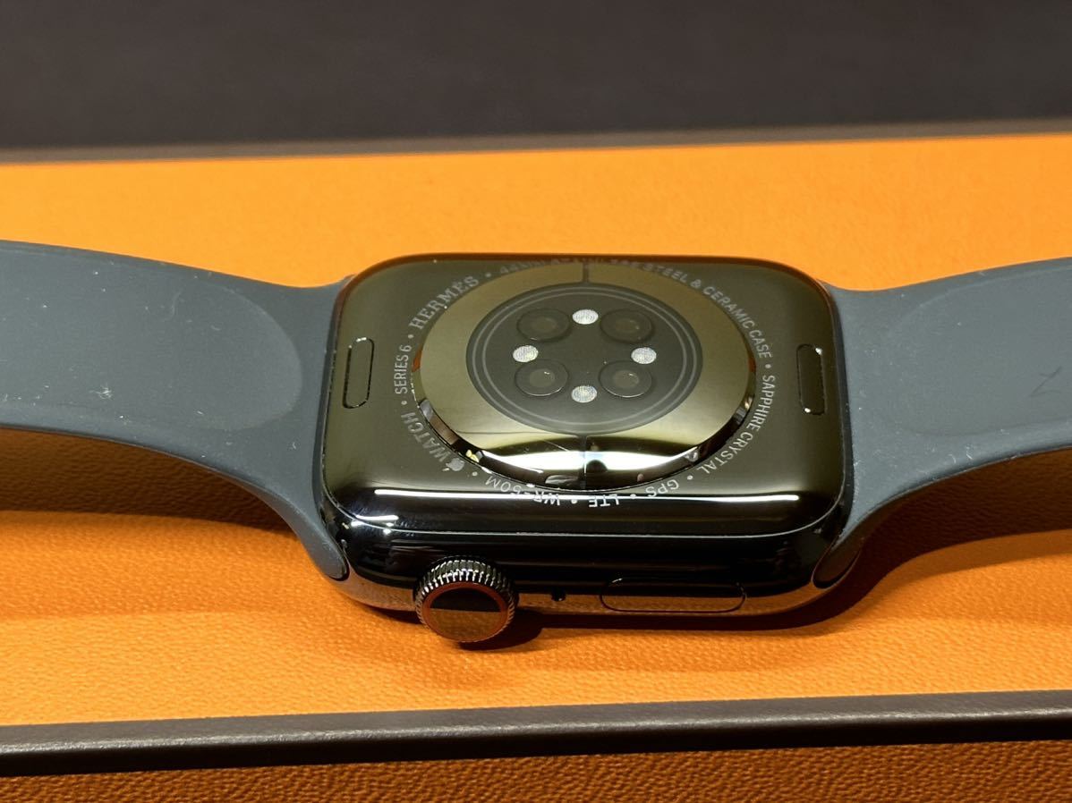 ★即決 美品 Apple Watch series6 HERMES 44mm ブラック ステンレス アップルウォッチ エルメス 黒  GPS+Cellular 946
