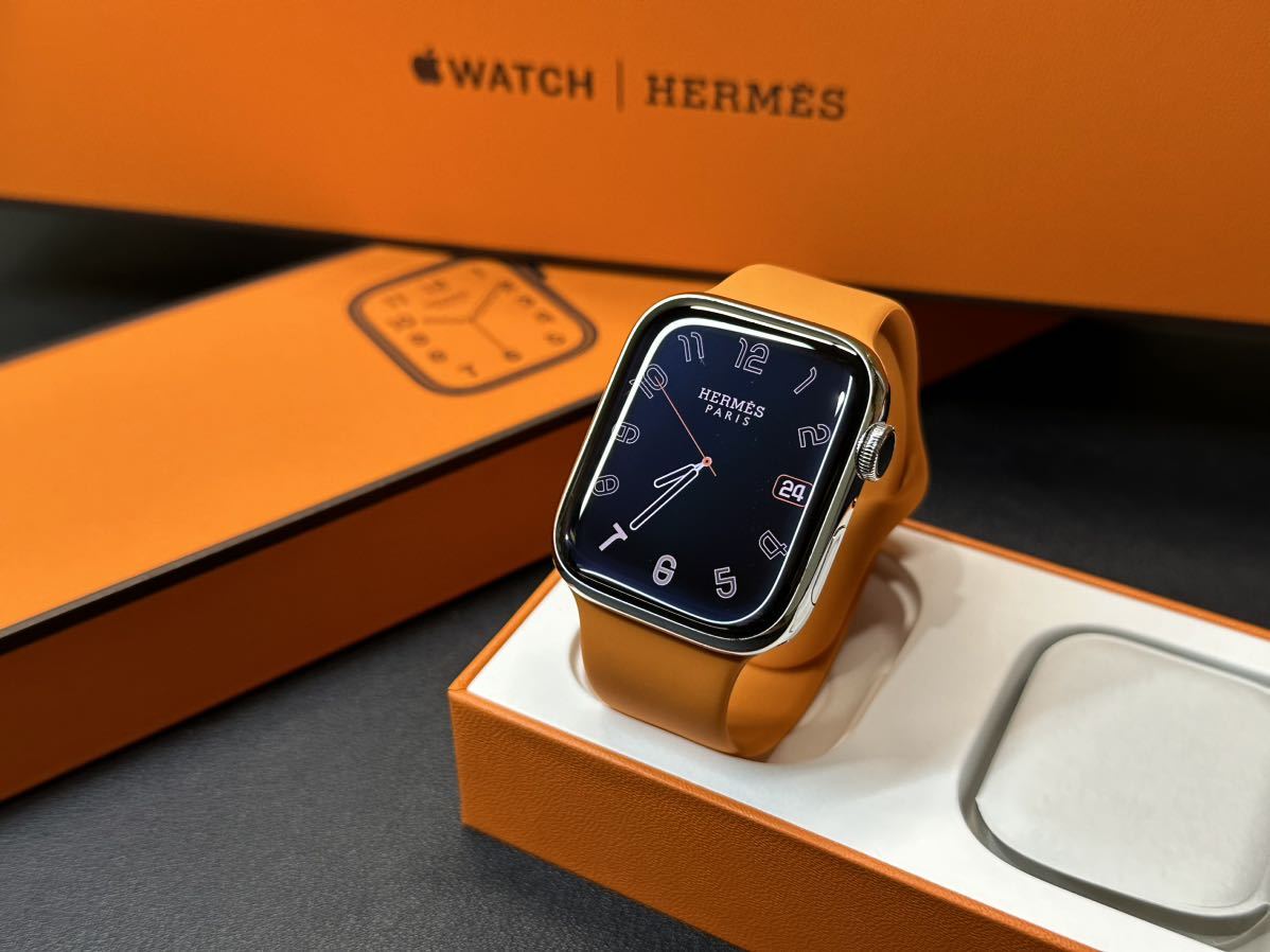 ☆即決 美品 バッテリー97% Apple Watch series7 HERMES 45mm アップルウォッチ エルメス GPS+Cellular シルバーステンレス シリーズ7 984