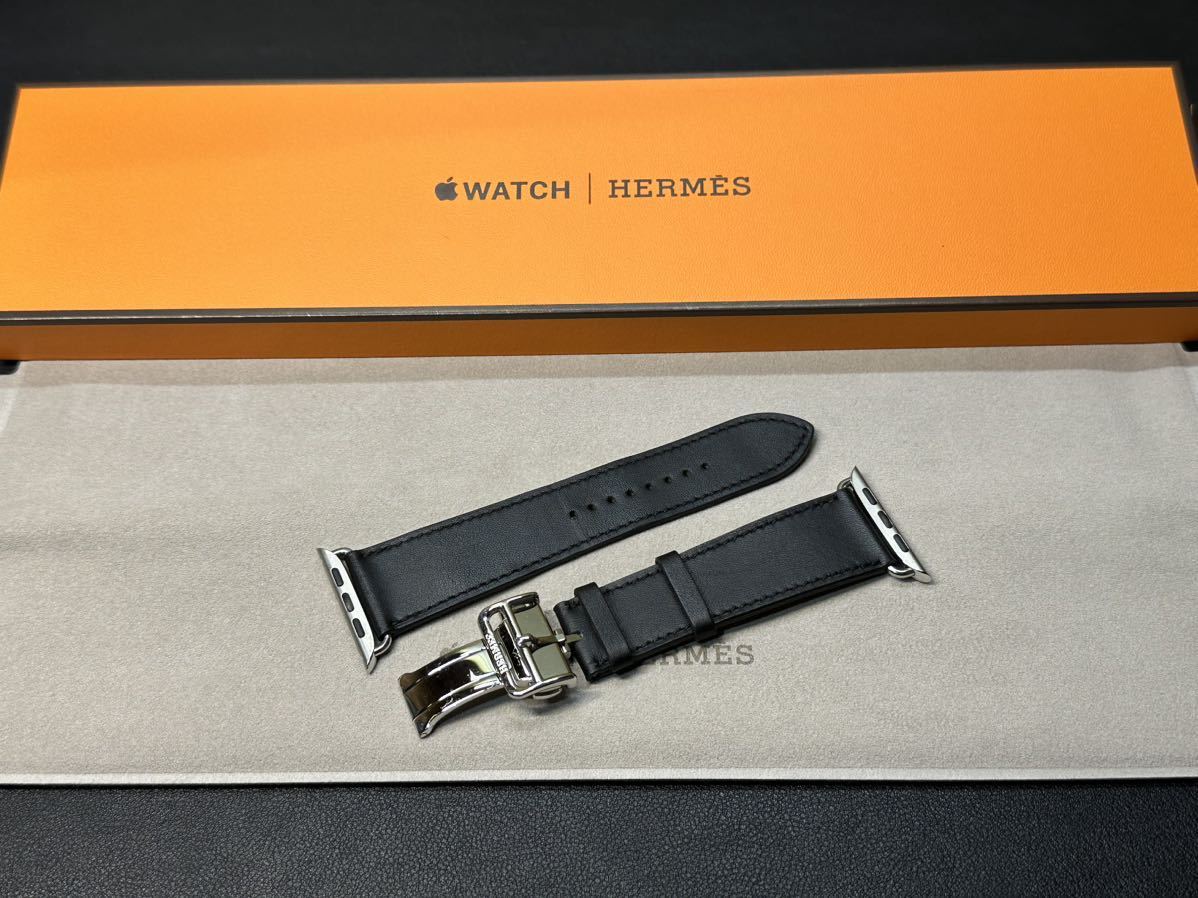 即決 Apple Watch HERMES 45mm 44mm 黒 ディプロイアント 即決 Apple Watch HERMES 45mm 44mm 黒 ディプロイアント