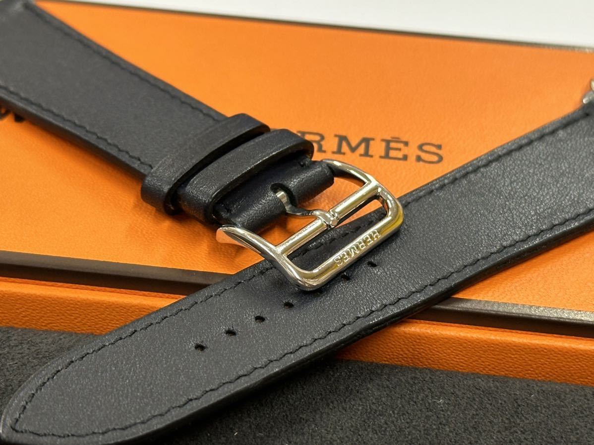 即決 美品 レア Apple watch HERMES ブルーインディゴ レザーバンド