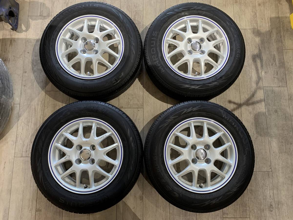 【2308034】14インチ 5.5J +40 PCD100 4H + MARQUIS 175/70R14 2022年 アクア ヤリス ヴィッツ フィット カローラ シエンタ キューブ 等_画像1